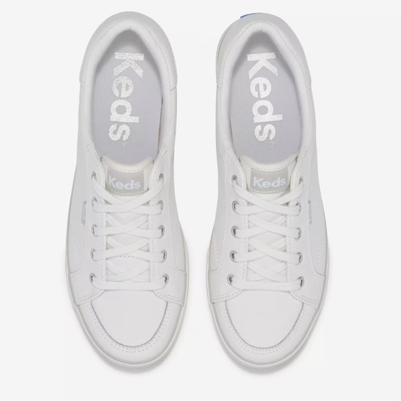 Keds | Center III Leather Lace Up | White Classic Understated Sneakers - Picture 3 of 15